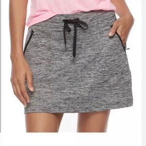 Tek Gear Womens Weekend Stretch Mini Skort Skirt Tennis Golf GRAY/ BLACK